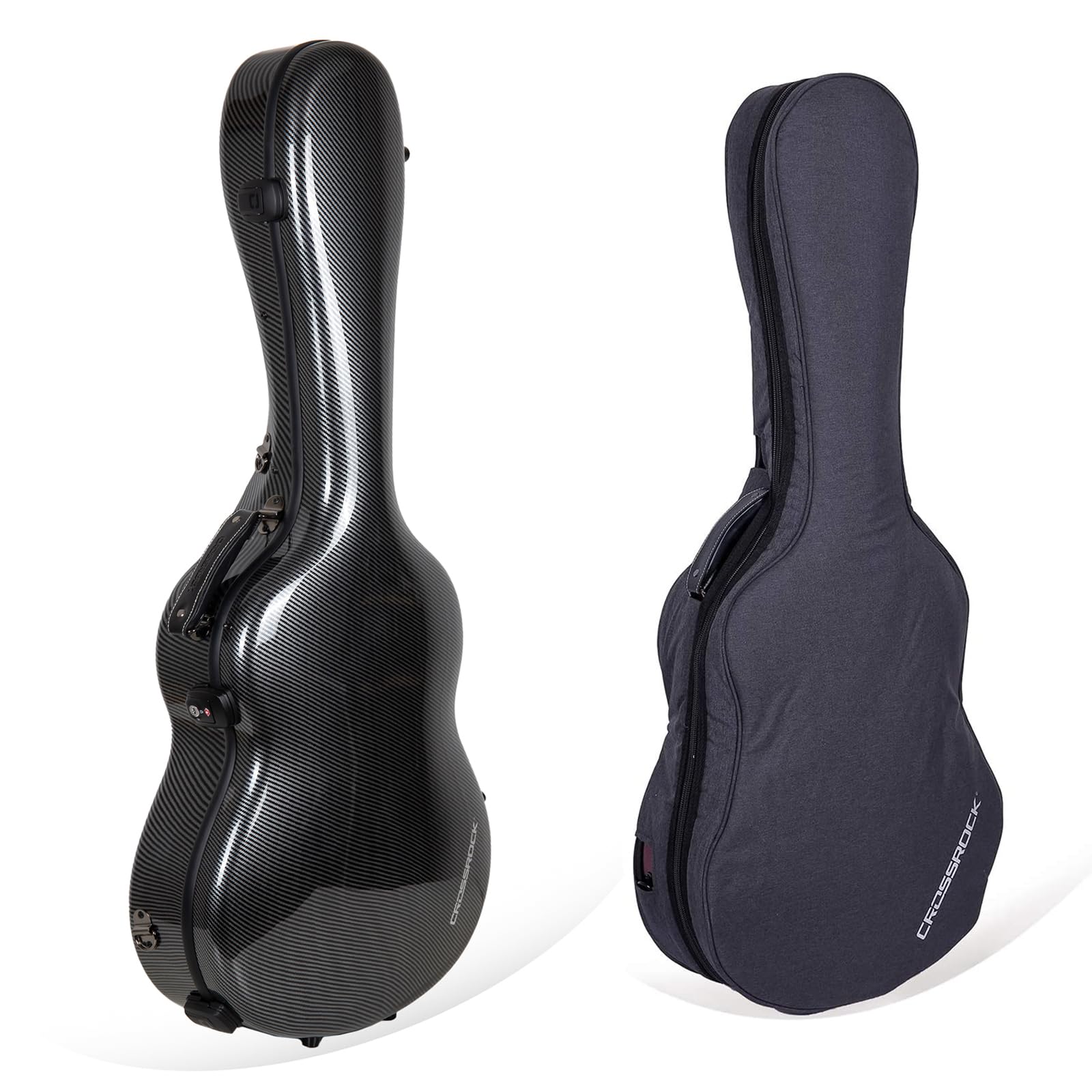 Crossrock Custodia classica per chitarra di alta qualità, Nero, 4/4 Classical, 4/4 Classico