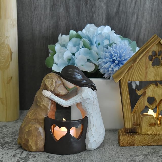 Foto 7 de 7 de Regalos conmemorativos para perros, portavelas para pérdida de mascotas, regalos esculpidos pintados a mano