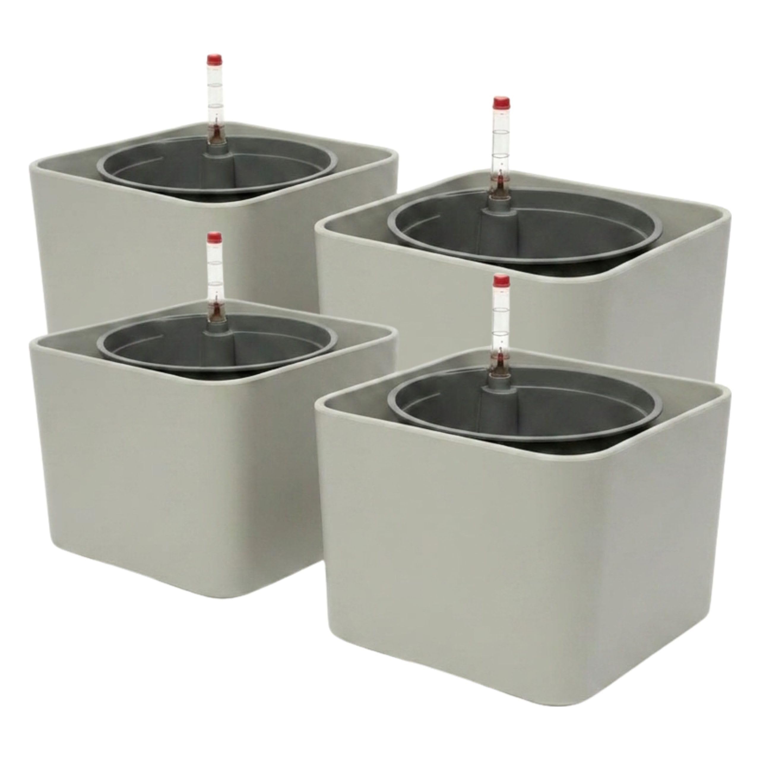 Leni Kalea Cube Hydrokultur-Set 17 cm Würfel 4er-Pack Kieselgrau grau
