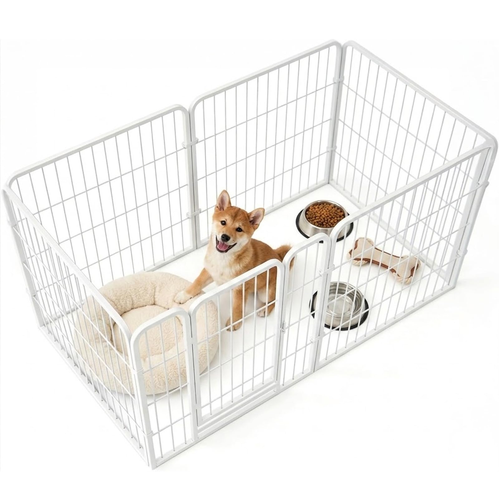 Dog pen for Indoor & Outdoor Use,Portable 60cm 6 panels Heavy Duty 60cm Height 8 Panels Dog Play Pen for Puppy and Small Dogs