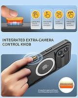 Vista 8 de Lanhiem Funda magnética impermeable para iPhone 16, protector de pantalla de privacidad integrado, compatible con MagSafe, funda antiespía de cuerpo