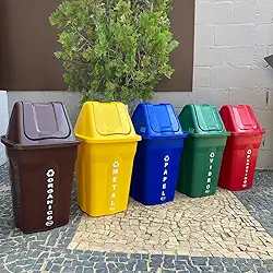 KIT CESTO BASCULANTE 5UN COLETA SELETIVA 60L SANTANA