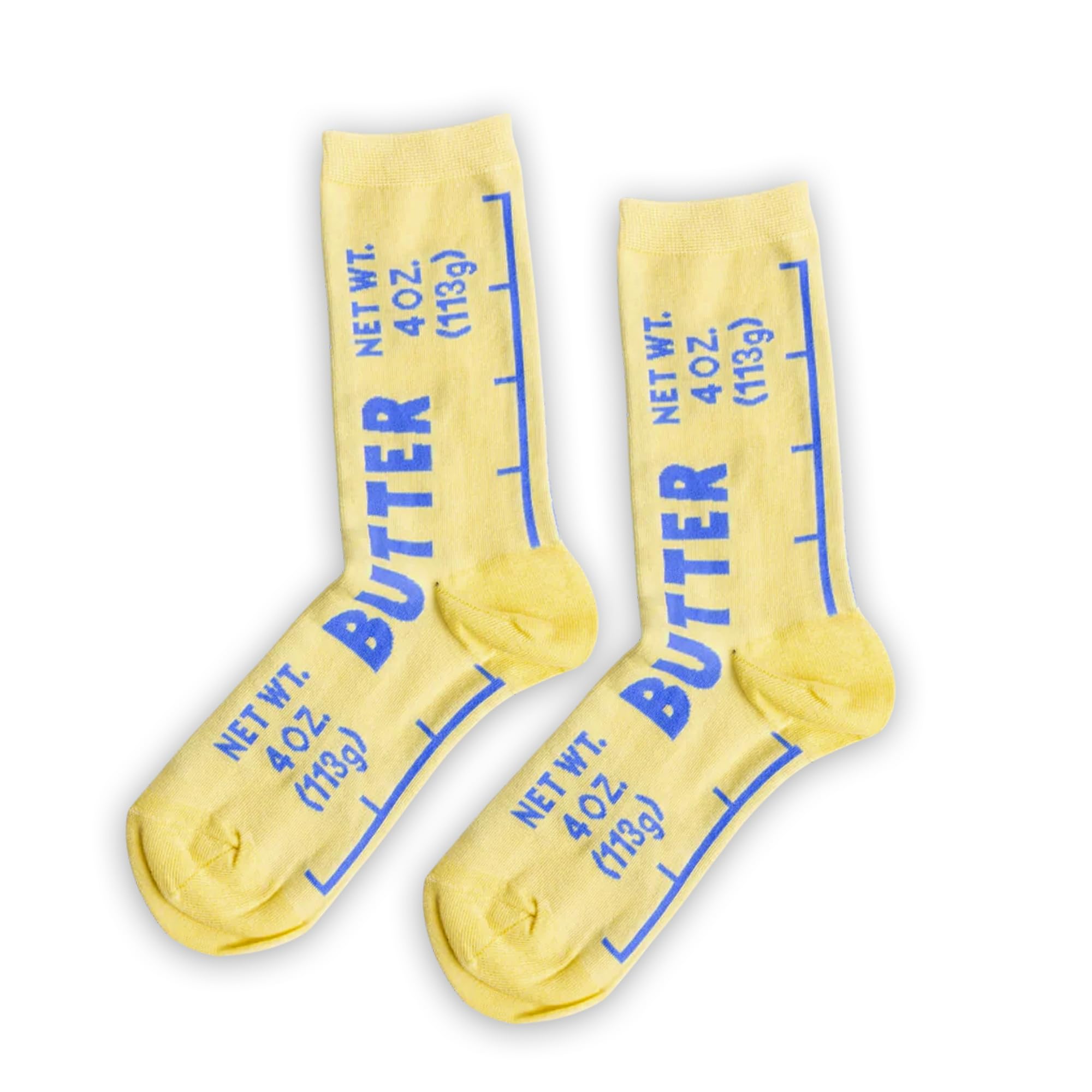 VELENTI Butter Socks – Funny Food Novelty Crew Socks for Women 5–10 & Men 4.5–8.5 | Soft Cotton Blend | Unique Gift for Chefs