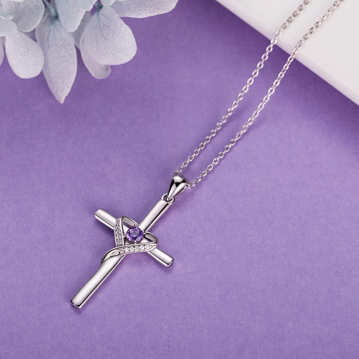 AmorAime 925 Sterling Silver Cross Necklace for Women Heart Necklaces for Mother for Festival, Vacation or Holiday - Image 6