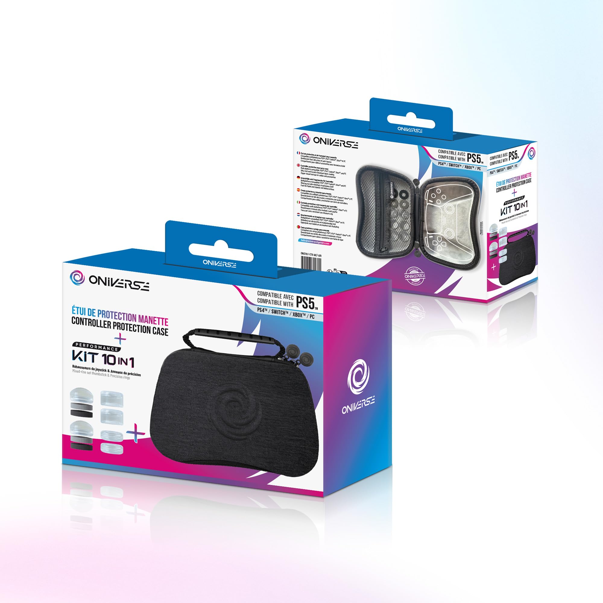 Funda de Protección Universal para Mandos de PS5, PS4, Xbox One Series X|S, con Asa, a Prueba de Golpes, Interior de Terciopelo Resistente a los Arañazos, Compartimento para Accesorios