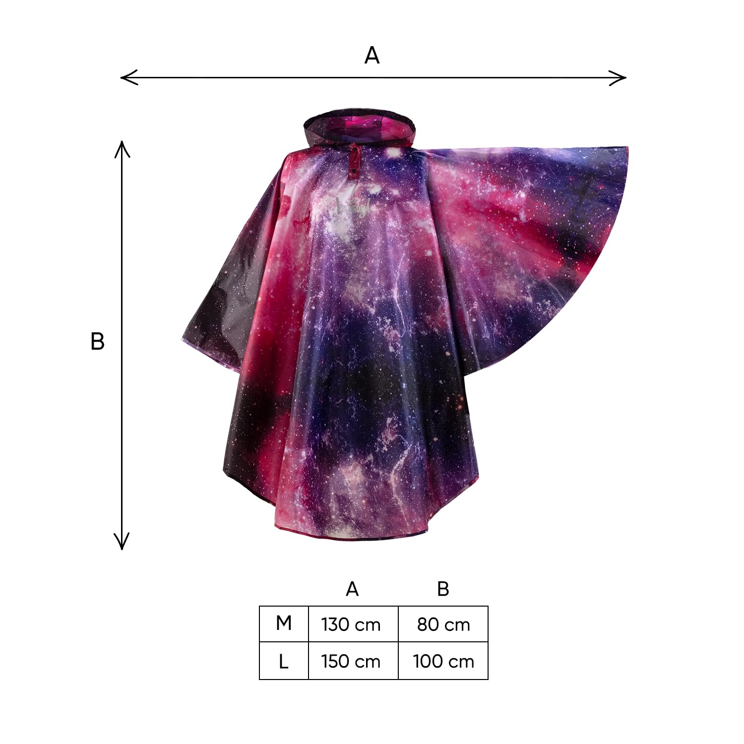 Baagl Poncho antipioggia per bambini – Cappellino impermeabile con cappuccio & elementi riflettenti – Impermeabile per ragazzi e ragazze – Ideale anche per biciclette e attività all'aperto