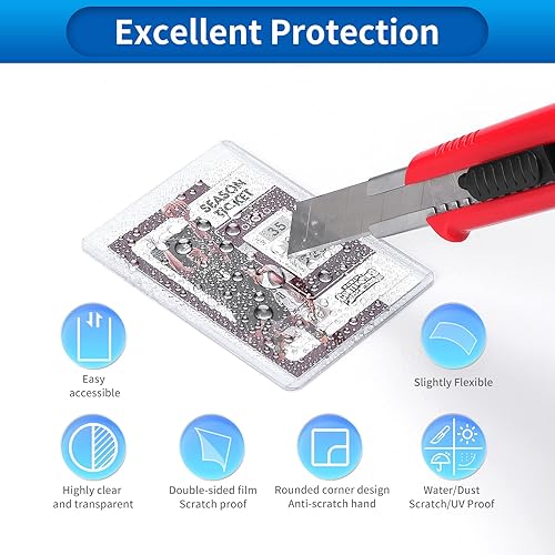 Miniatura 5 de JODSSXI 25 piezas de carga superior regular súper transparente para tarjetas estándar, ligeramente flexibles, 35 unidades, fundas de tarjetas de