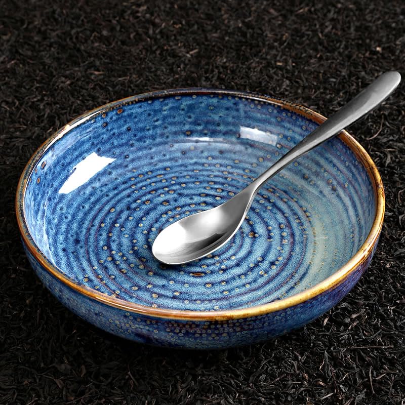 Talerze do makaronu, gliniane talerze deserowe, zastawa stołowa, kreatywny talerz ceramiczny, proste danie na sałatkę owocową, nordycki styl, dom, głęboki talerz do zupy, głębokie danie,