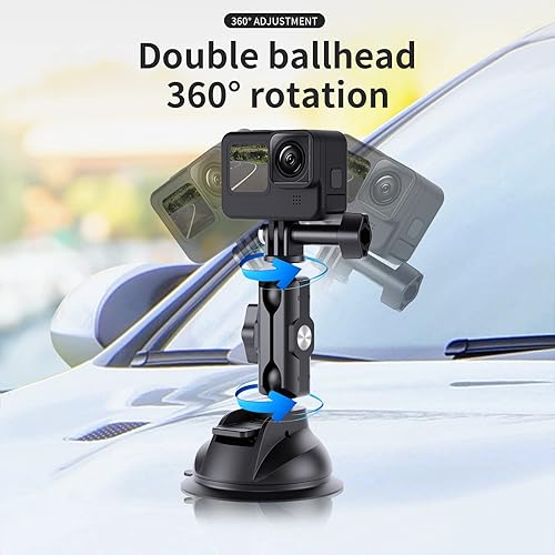 Miniatura 3 de TELESIN Soporte de ventosa de coche para teléfonos GoPro Insta360, soporte para salpicadero de ventana de parabrisas, barcos, fijación de vehículo