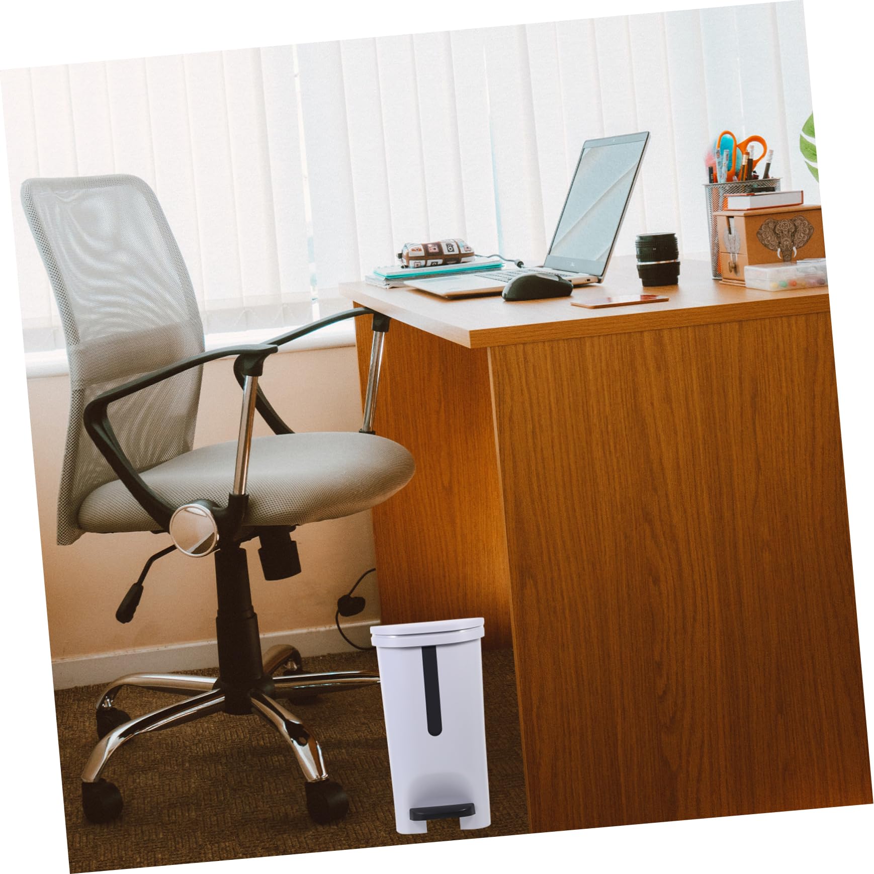 Alipis Cubo De Basura De Plástico Para Cocina Cubo De Basura Para Baño Con Pedal De Paso Para Oficina Dormitorio Hogar Hotel 10L