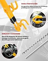 Vista 7 de Tevlaphee Bloqueo de Volante - Dispositivo Antirrobo de Alta Resistencia y Cerradura de Seguridad para Coche con Bloqueo Ajustable y 3 Llaves