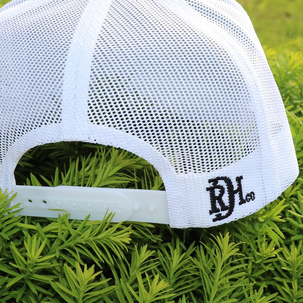 Red Dirt Hat Company Anderson Bean Adjustable Snapback Hat, Trucker Cap w/Ventilated Mesh Back & Snap Back Closure, Structured Baseball Cap for Men & Women - Heather Charcoal/White, One Size Fits All