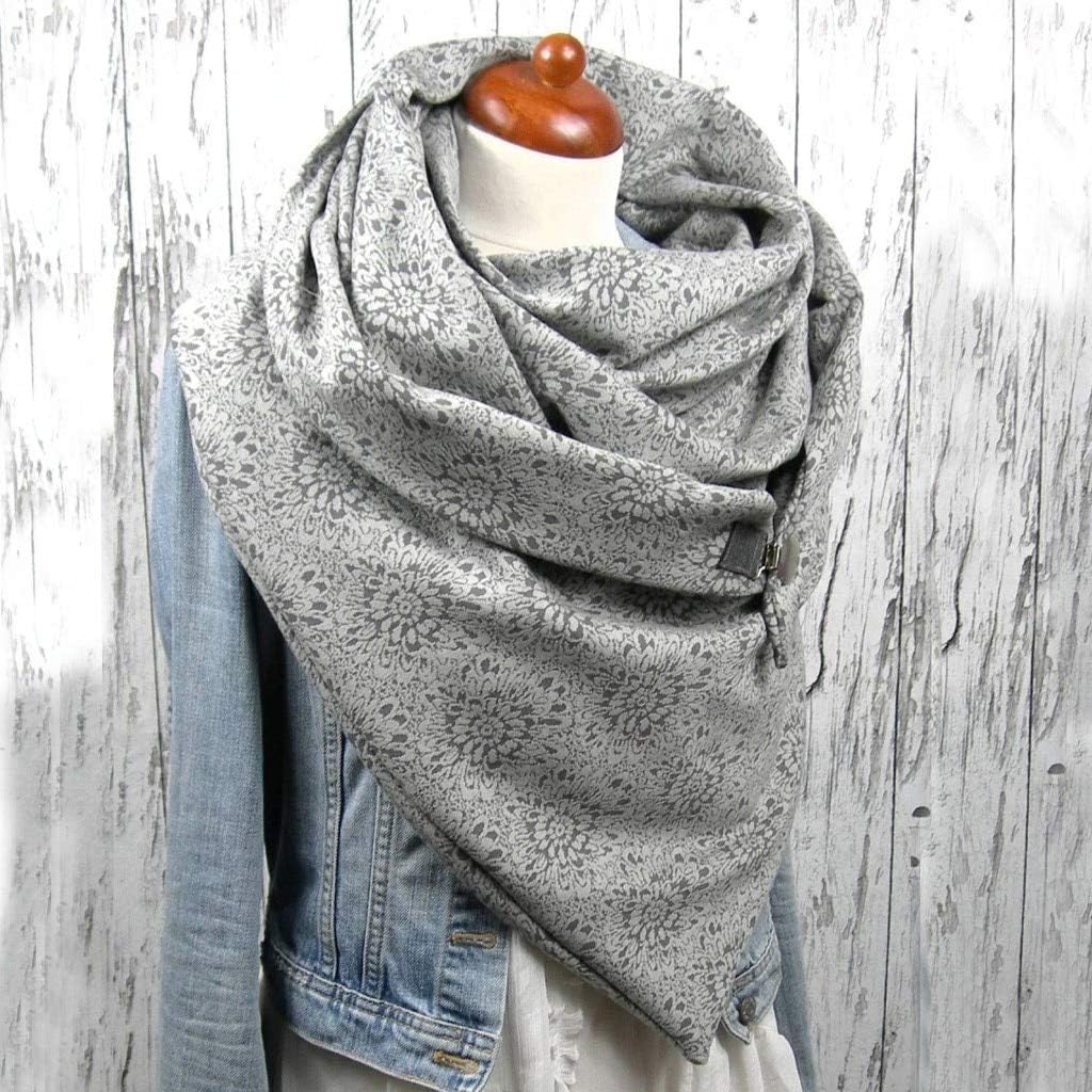 Fashion Scarves Dot Printing Scarfr Patchwork Button Malaysia Scarfes Soft Wrap Muffer Women Casual Warm Shawlsc Scarf, As Shown, One Size