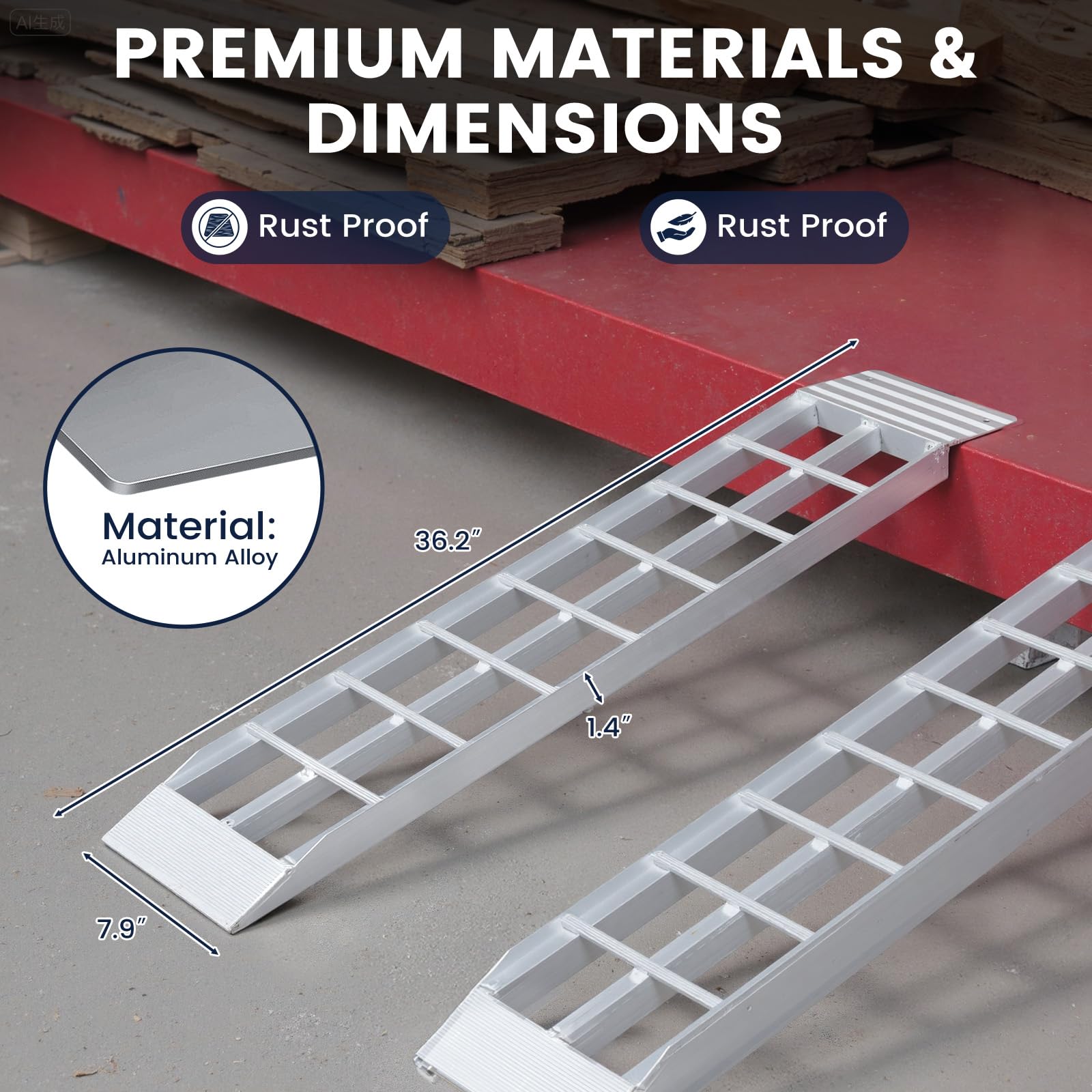 36in Aluminum Dual Shed Ramps