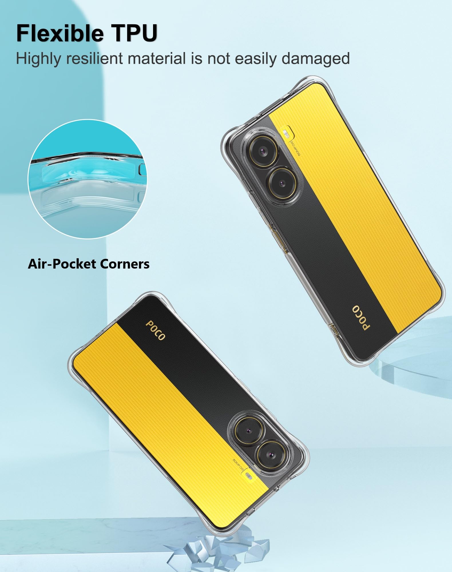 Ivoler Anti-Jaunissement HD Clair Coque Pour Xiaomi Poco F3 5G / Xiaomi Mi 11i, [Protection Militaire] Mince Transparent Étui De Protection En Silicone Antichoc, Rigide PC Bumper Housse