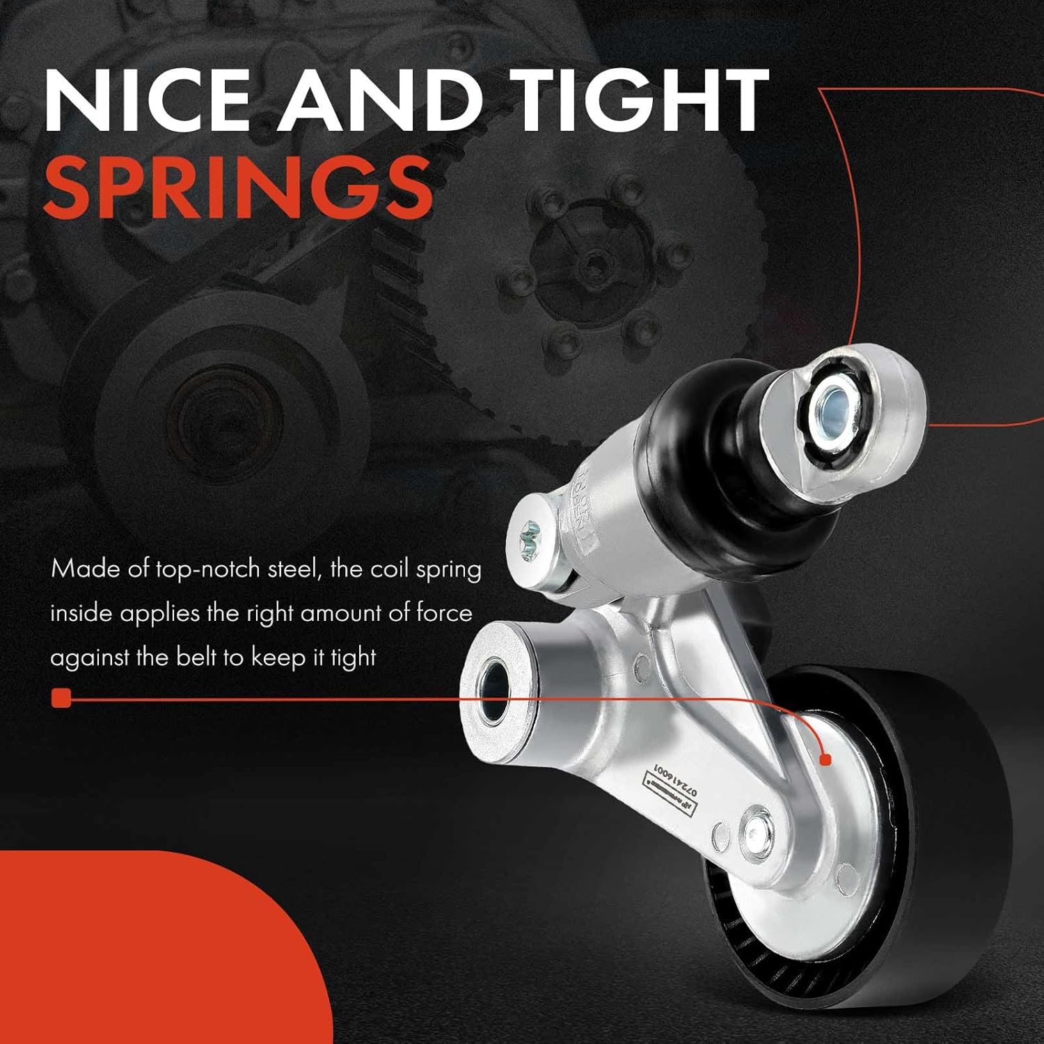 A-Premium Belt Tensioner Assembly Compatible with Hyundai Genesis 2009-2016, Genesis Coupe 2010-2016 & Kia Stinger 2018-2023, K900 2019-2020 & Genesis G80 2017-2020, G70 2019-2023, G90 2017-2022, Gas