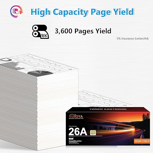 Miniatura 3 de Cartuchos de tóner negro 26A (paquete de 2) Tóner 26A con chip funciona con láser Pro M402d M402n M402dn M402dw M402m M402dne Laser Pro MFP M426dw