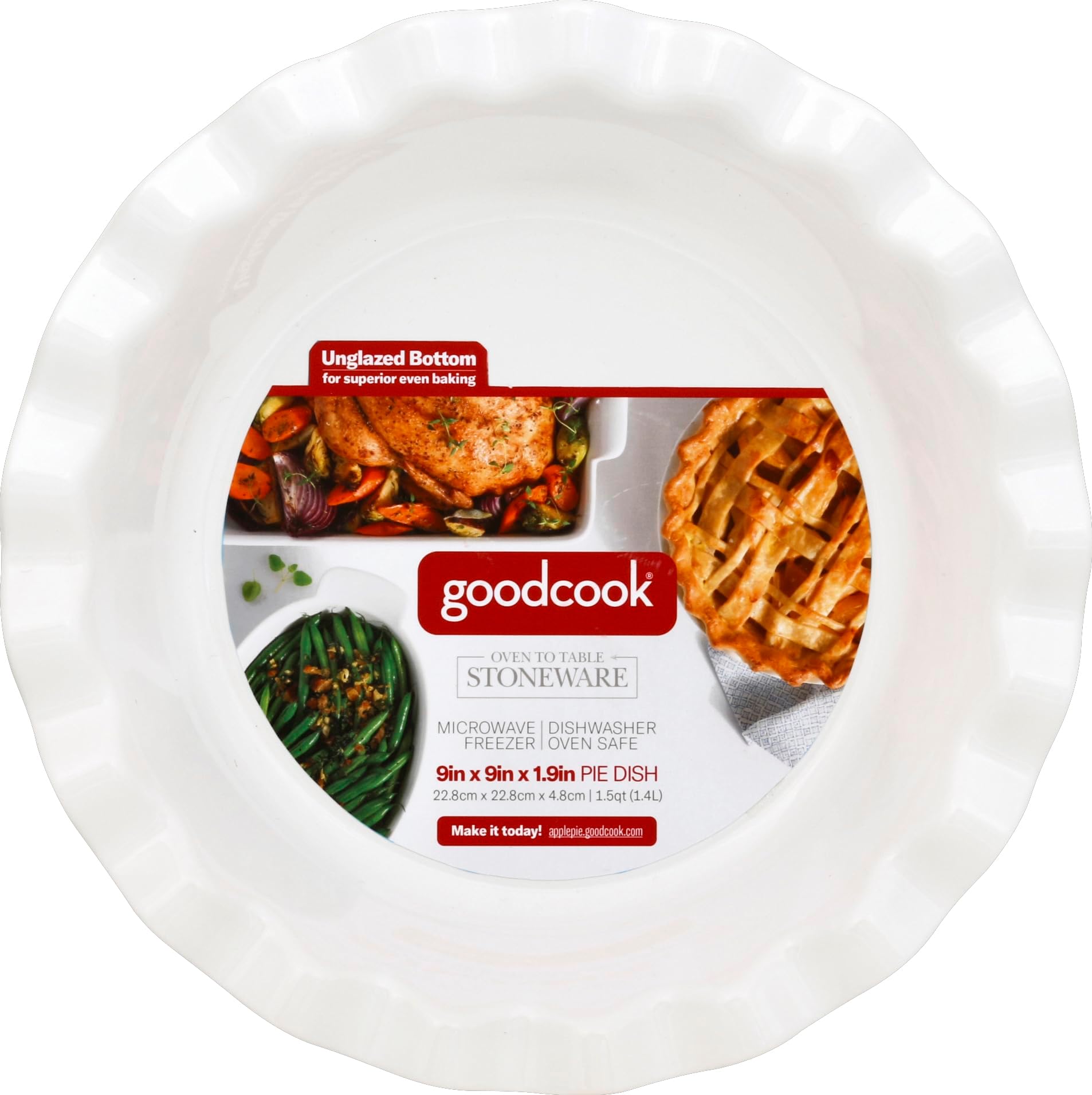 Good Cook, Plate Pie Ceramic White