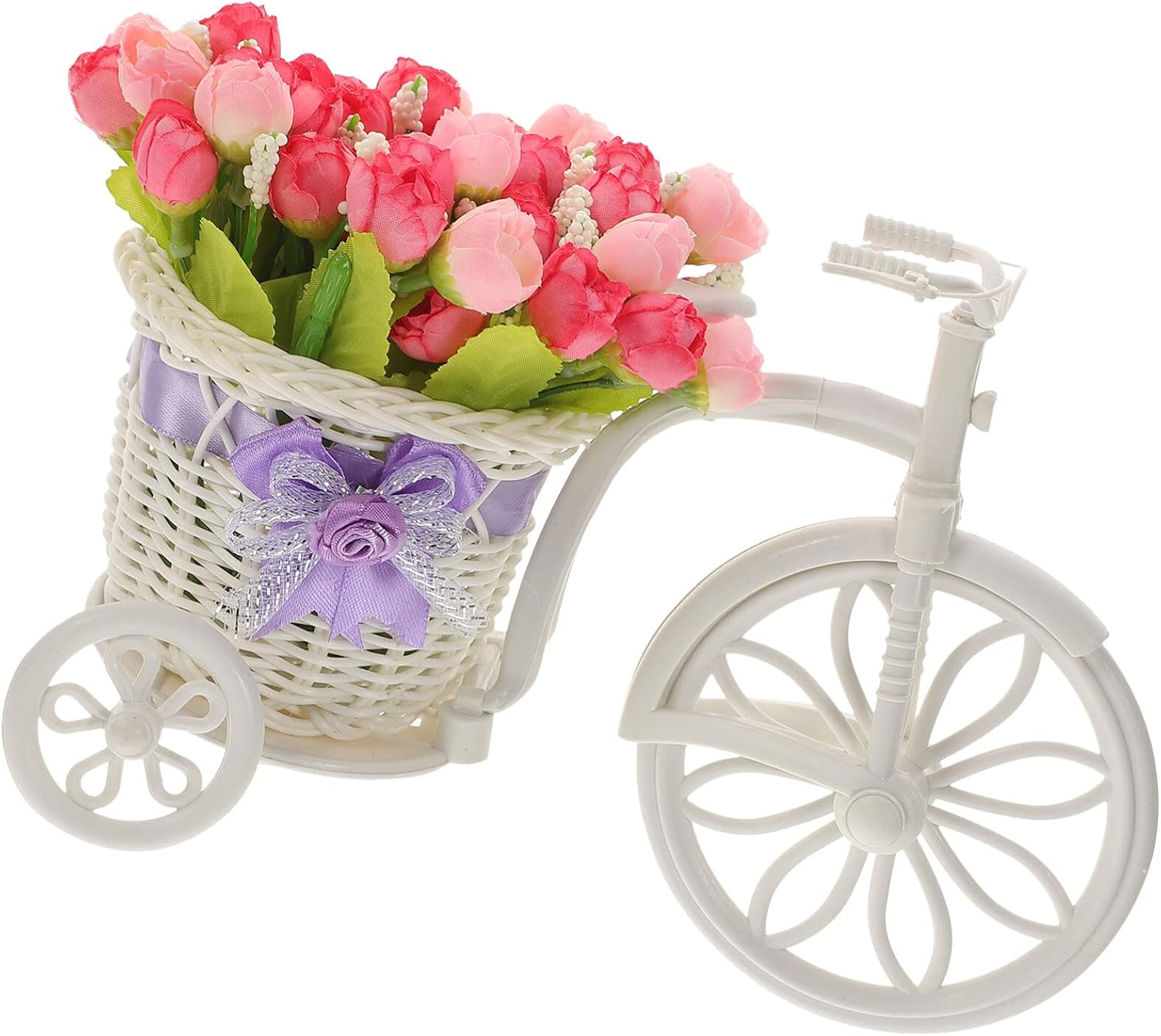 STOBOK 1pc Bike Planter Stand Artificial Flower Statue Bicycle Shaped Floral Holder Plant Display Rack Faux Rose Model Desktop Display Stand Farmhouse Flowerpot Figure