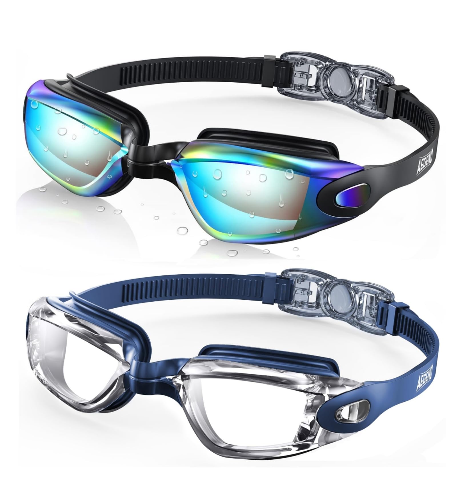 Aegend Swim Goggles, 2 Pack Swimming Goggles No Leaking Adult Men Women Youth