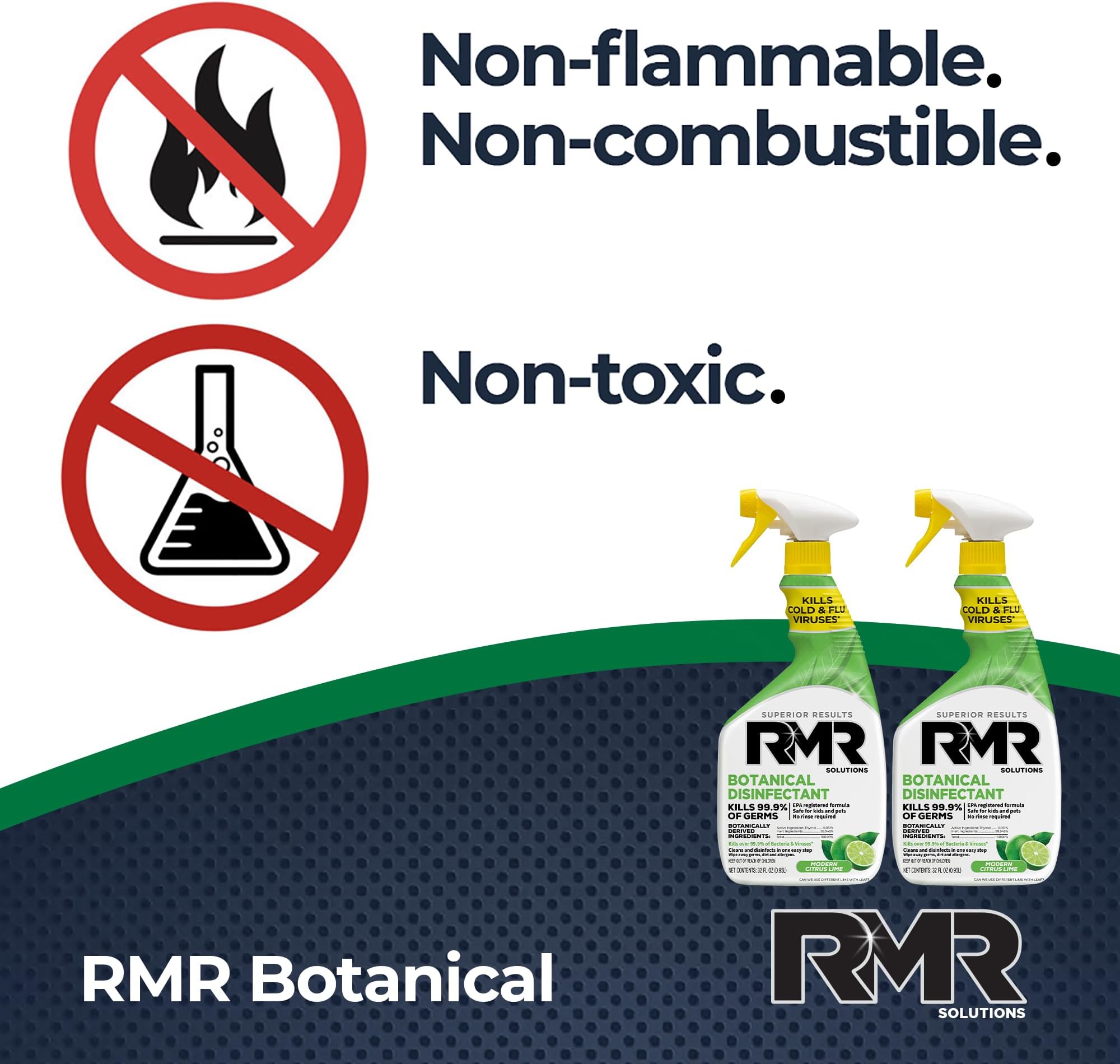 RMR Brands Botanical Disinfectant and Cleaner, Kills 99% of Household Bacteria and Viruses, EPA Registered, 2 Pack - 32 Fl Oz