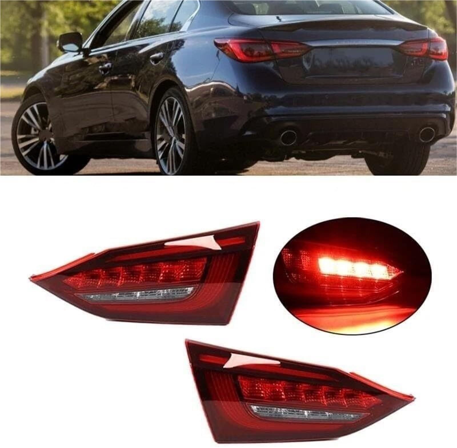 Gruppo luci per veicoli Gruppo ottico posteriore interno per auto, fanale posteriore, fanale posteriore, indicatori di direzione, lampada freno(1 Pair)