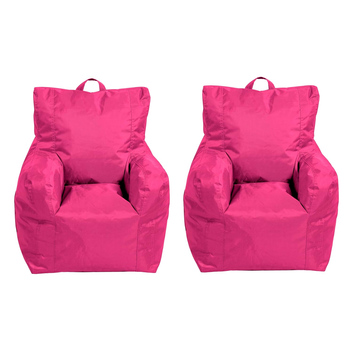 Cali Little Bear Sack Bean Bag Chair, Durable Coated Oxford Nylon Cover, Flexible Seating for Children, Kid's Furniture for Bedrooms, Playrooms, Daycare, Preschool (2-Pack) - Raspberry