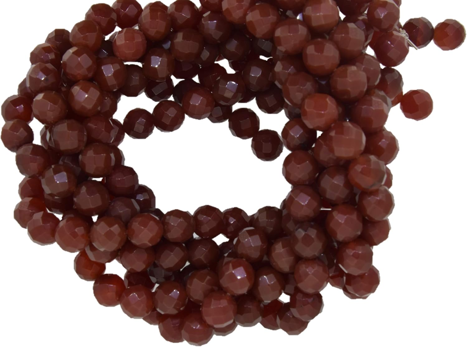 Red Onyx Faceted Round Shape Gemstone Beads for Jewelry Making, Jewelry Supplies, Red Onyx Beads 10mm Size, 1 Strand Each of 16" Length