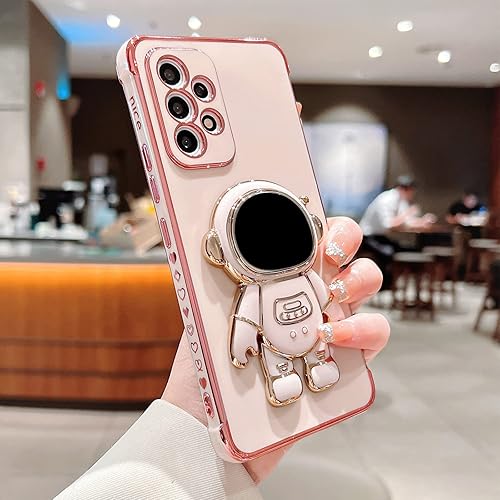 Miniatura 4 de phylla Samsung Galaxy A53 0.18 oz 6.5" Funda de teléfono de lujo chapado en astronauta con soporte para cámara con protección de cámara, lindo