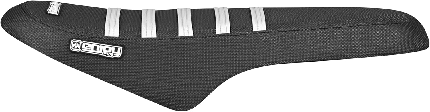 Enjoy Mfg Seat Cover - Compatible with Victrip R6 Off-Road ebike_#552 (All Black with White Ribs)