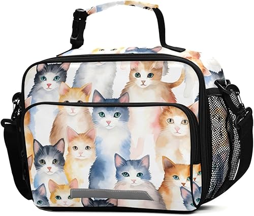 Vista 19 de Linda lonchera infantil con diseño de nutria, con aislamiento, reutilizable, con correa para el hombro, para niños y niñas Aa01