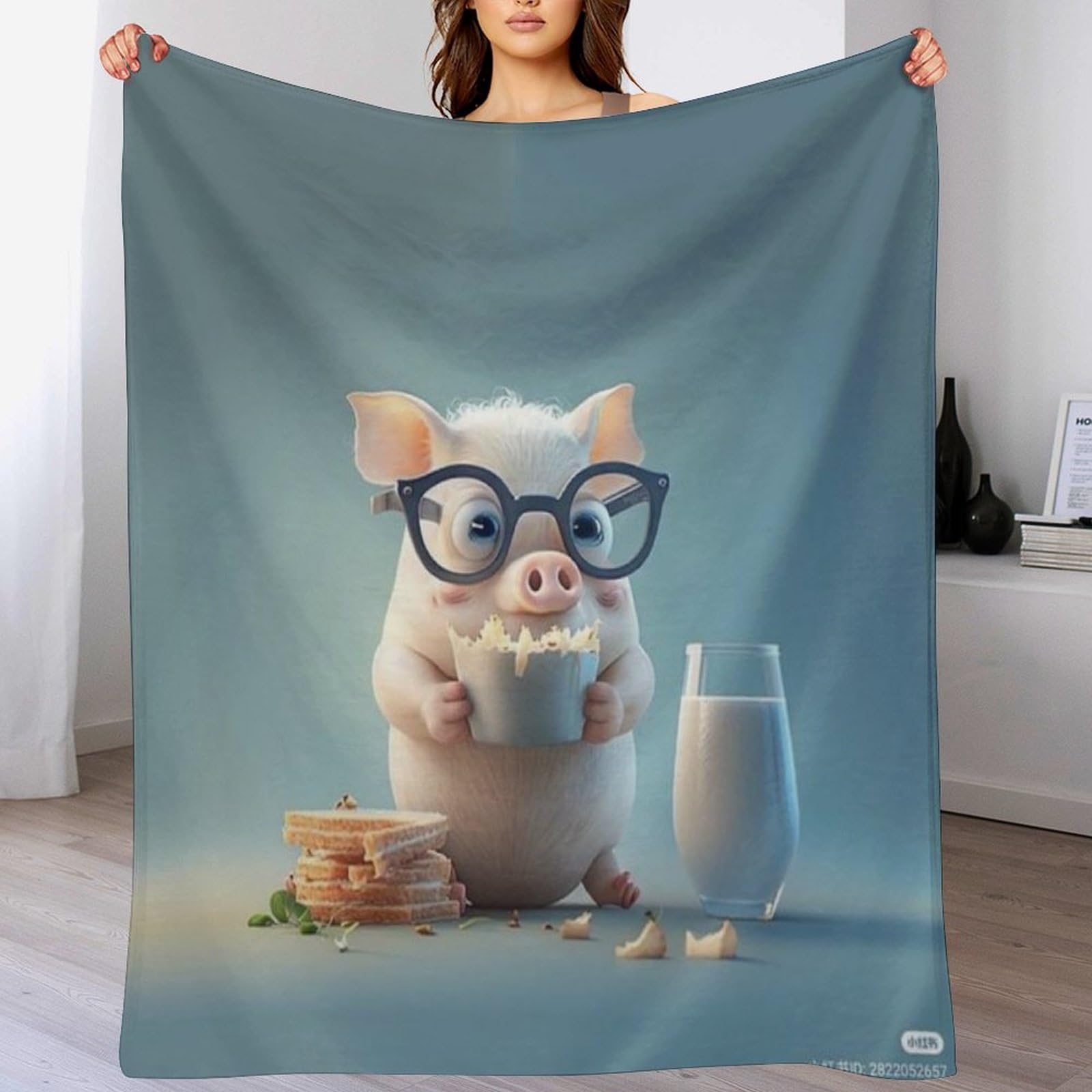 Couverture polaire cochon mignon pour des soirées cocooning sur le canapé