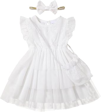 Baby Girl Flower Dress Summer Toddler Dresses Princess Birthday Wedding Party Tulle Dress for Girls 3M to 3T