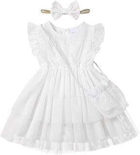 Baby Girl Dress Infant Summer Outfits Toddler Sleeveless Tulle Dress Wedding Flower Birthday Dresses for Girls - Buy now