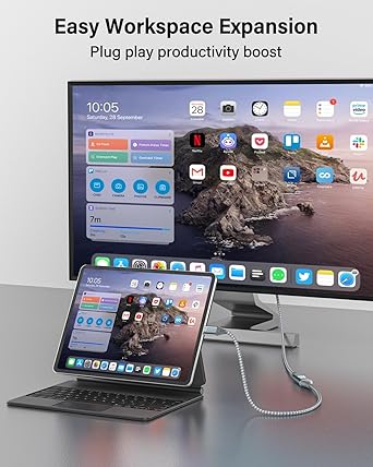 USB C to Micro HDMI Cable 6ft, 4K 60Hz 18Gbps Braided Aluminum for USB C Devices- Samsung Freestyle/ASUS XG17AHP/M80B/Odyssey G8 OLED, Portable Monitor (Source-to-Display)