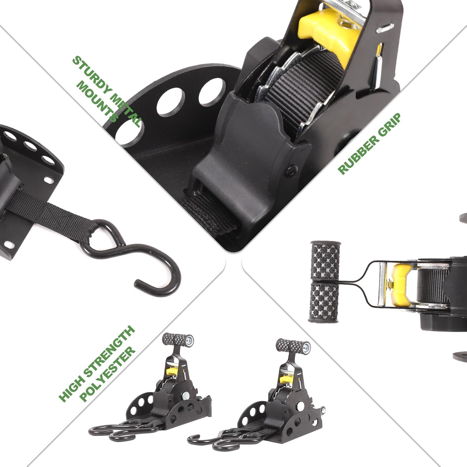 Retractable Ratchet Straps Compatible with Toyot@ Tundra, 10 Ft Super Duty Self Retracting Tie Down Anchor Auto Ratchet Straps Replacement Accessories (2)