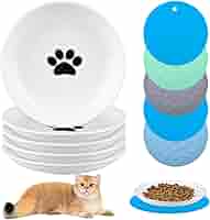 Ciotole Per Gatti In Ceramica Antiscivolo - Set 2 Pezzi Con Tappetino - Foto 6