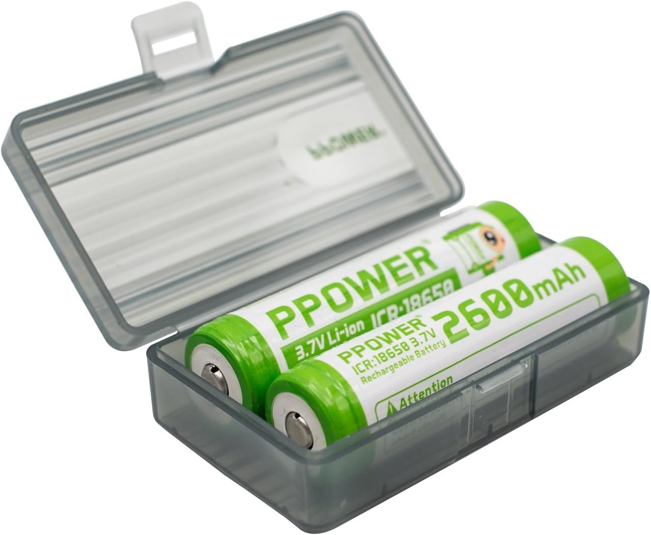 1X Ppower Grey battery box, storage box, for 2x 18650, 4x 16340, 17500, 17650 batteries, battery case (batteries are not included) P-Power