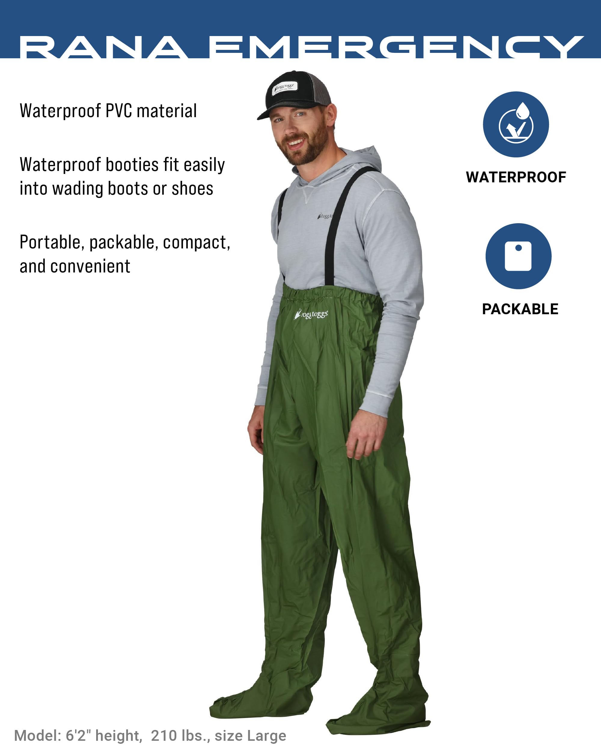 frogg toggs Herren Rana Notfall-wathose, Wasserdicht Rana Notfall-Wathose, wasserdicht (1er Pack)