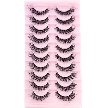 Cartoon-Inspired Eyelashes 10 Pairs, Fluffy Sharp Anime False Lashes, Doll-Like Look | Extremely Soft Faux Mink Subtle Clusters Perfect for Cosplay & Daily Makeup. NX-18