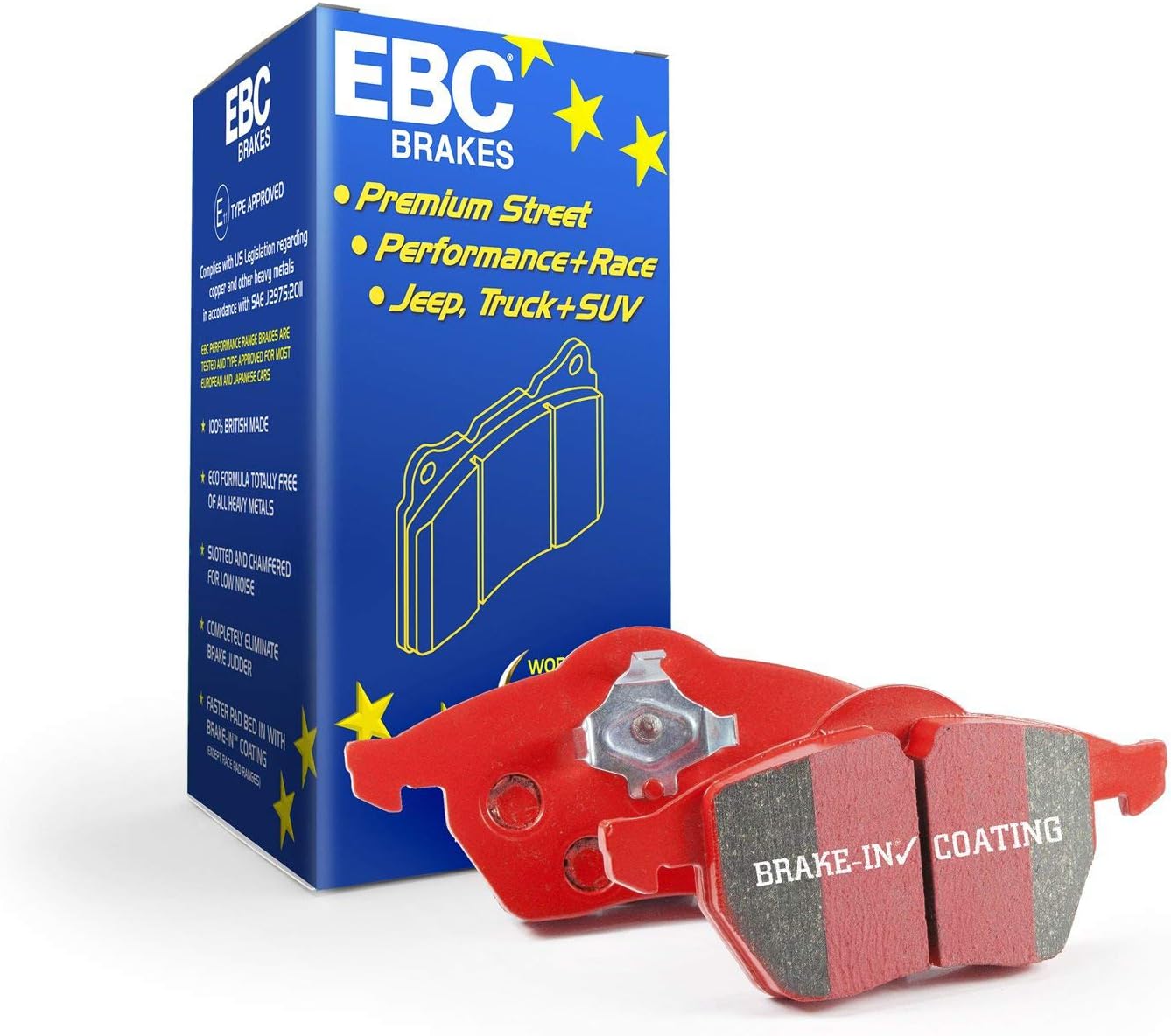 EBC Brakes Redstuff 3000 Series Sport Brake Pad Set DP3104C to Fit DINO,BMW,MASERATI,FERRARI,LAMBORGHINI,LANCIA,MERCEDES-BENZ,VOLVO,MONTEVERDI,PORSCHE