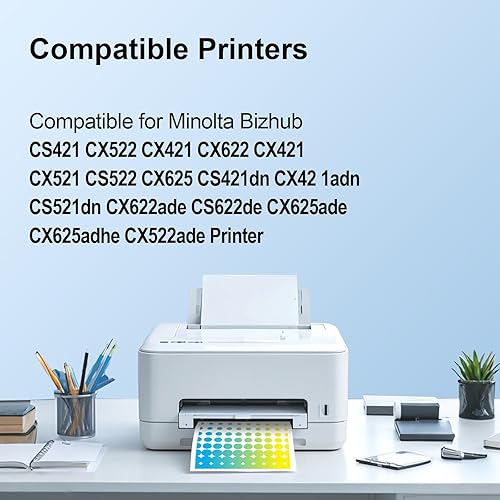 Miniatura 2 de 78C10 Cartucho de tóner compatible con alto rendimiento CS421 para impresora Lexmark CS421 CX522 CX421 CS521 CX521 CS522 CX622 CX625 (paquete de 4,
