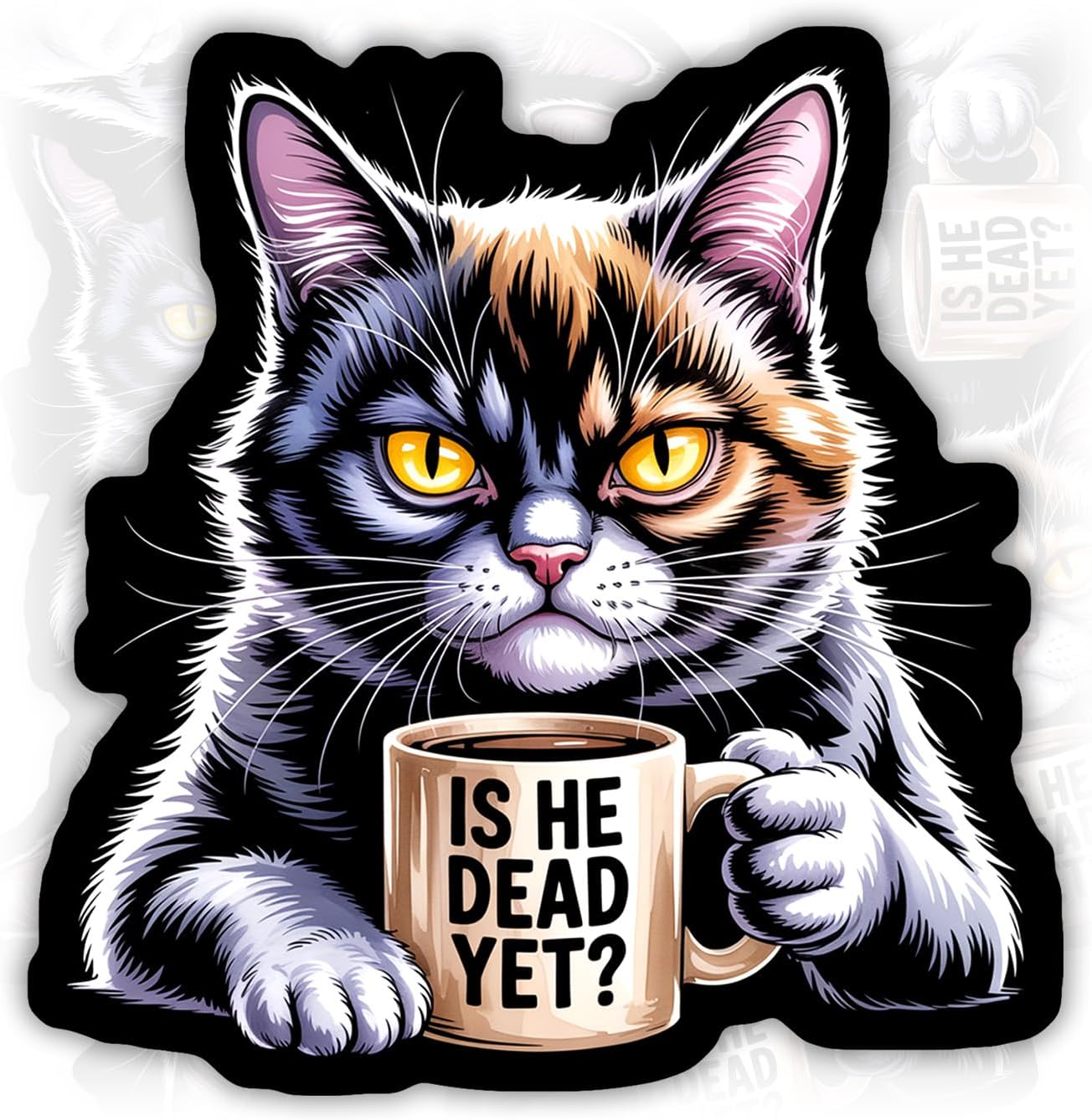 is He Dead Yet Sticker Anti Felon President 8647 Waterproof Vinyl Sticker for Water Bottle Car Bumper Fridge Kindle Laptop