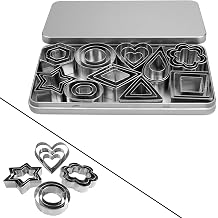 42Pcs Mini Cookie Cutters Set - Heart Star Flower Round Square Hexagon Oval Diamond Shapes Cookie Cutters, Polymer Clay Cutters for Kids 30PCS+12PCS Cookie Cutters