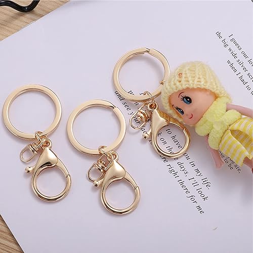 Miniatura 4 de 10 ganchos giratorios con cierre de langosta, clips de gatillo de mosquetón con anillo de llavero dividido plano y 8 clips giratorios de forma para