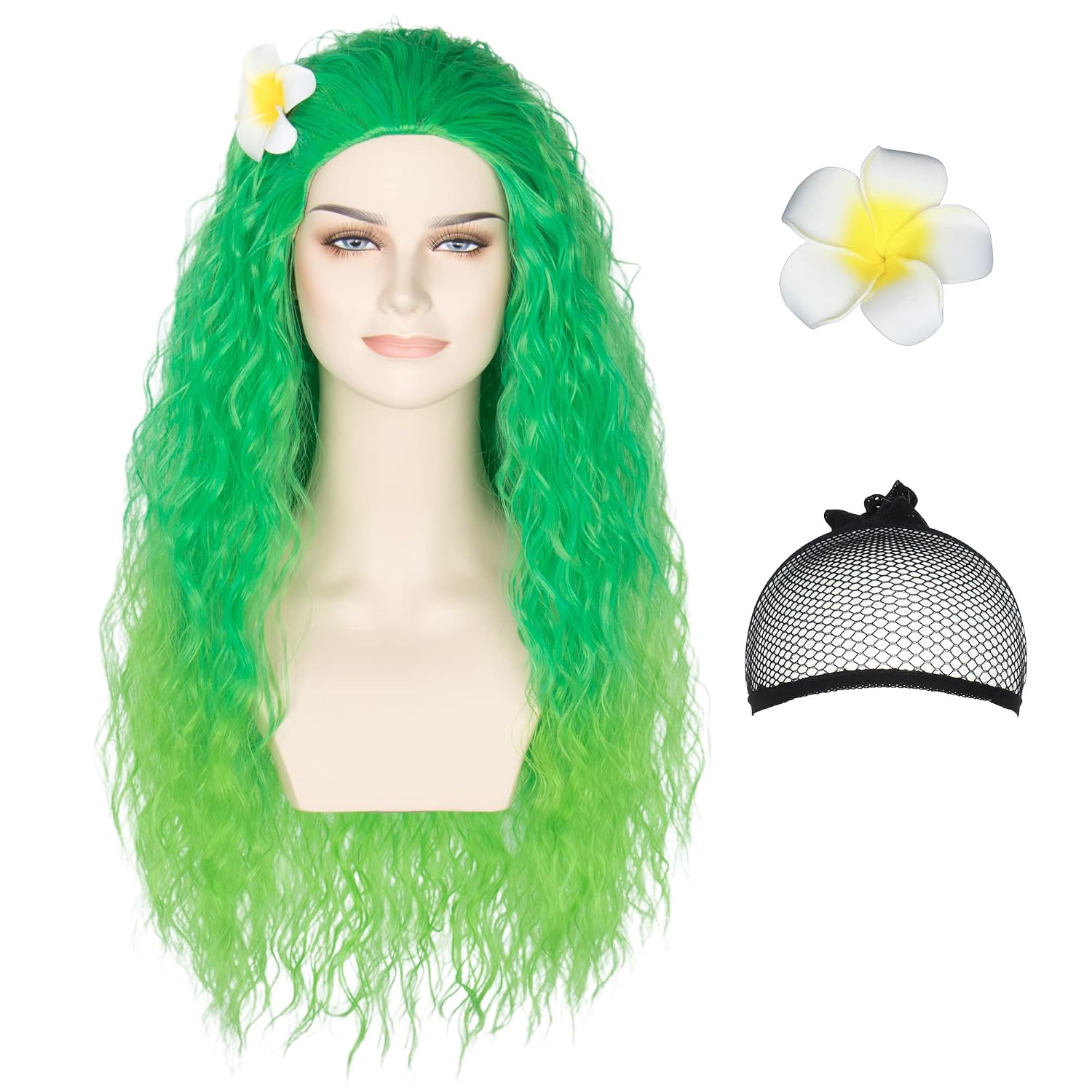 Unisex Women 80cm Long Curly Dark Brown Hair Halloween Cosplay Costume Wig