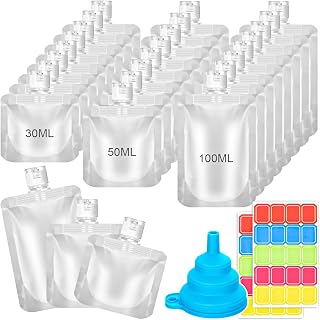 27Pcs Portable Travel Fluid Makeup Packing Bag, Portable Fluid Packing Bags with 1 Pcs Funnels and 2 Pcs Labels, for Shampoo Lotion Soap Body Wash