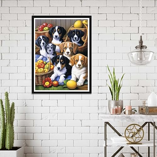 Wergund - Kit de pintura de diamantes para perros y animales, kits de pintura de diamantes para adultos y niños, bordado de diamantes de imitación