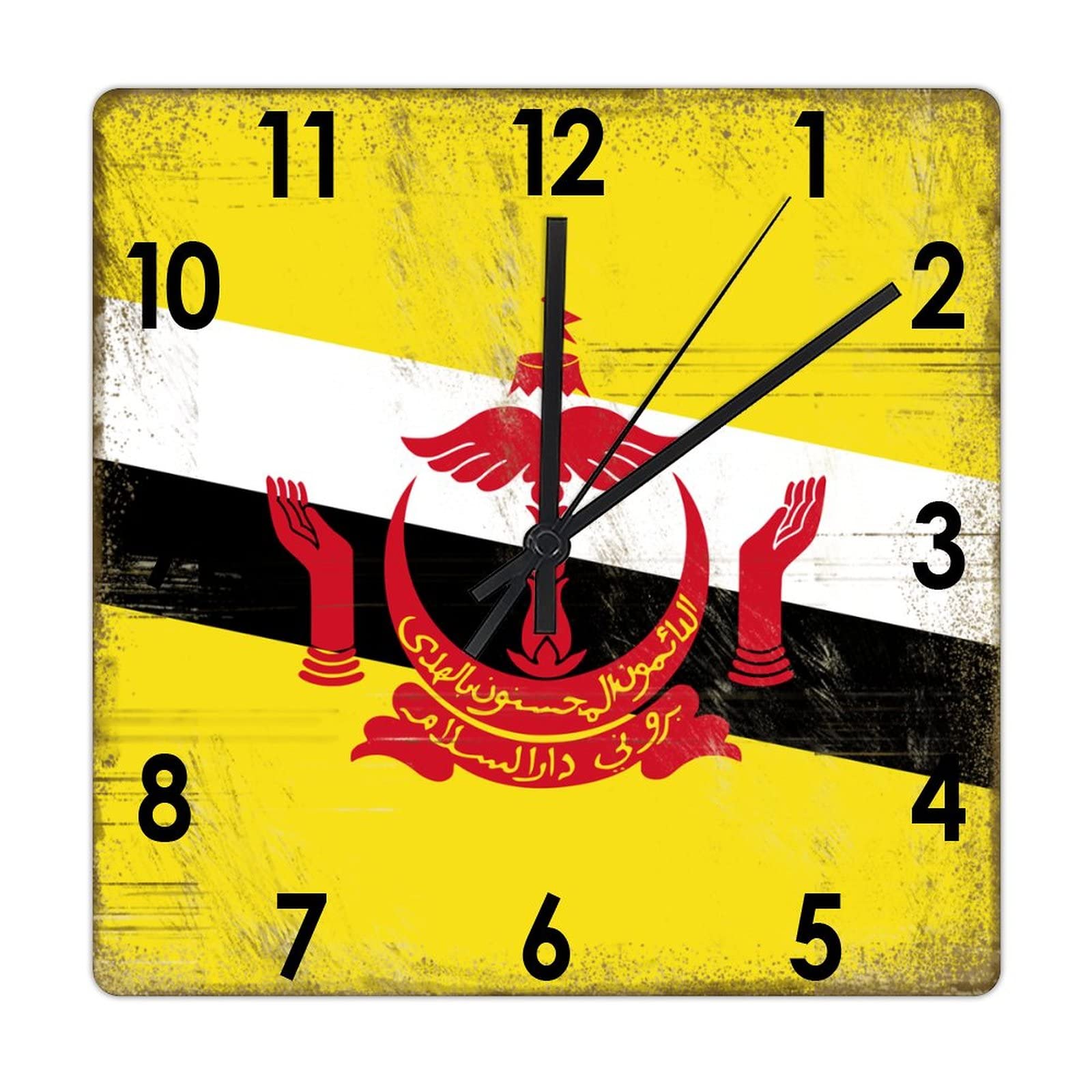 Horloge murale en bois Brunei 38 cm pendule silencieuse vintage