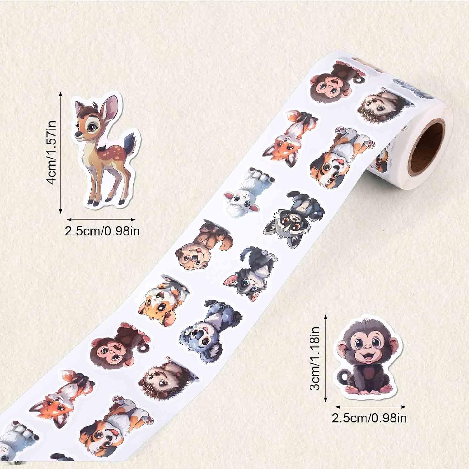 1000pcs Animal Stickers, Cute PVC Zoo Animals Stickers Cartoon Safari Animals Stickers Realistic Jungle Wild Animal Decals Land Animal Stickers for Kids Water Bottle Notebooks, Scrapbooks